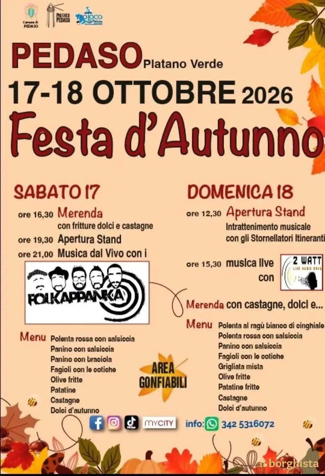 Locandina Festa d'Autunno 2026 a Pedaso (Fermo)