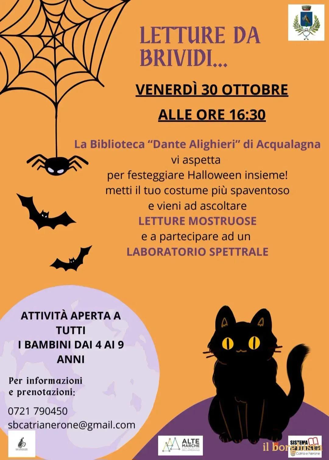 Locandina Letture da Brividi... 2026 a Acqualagna (Pesaro e Urbino)