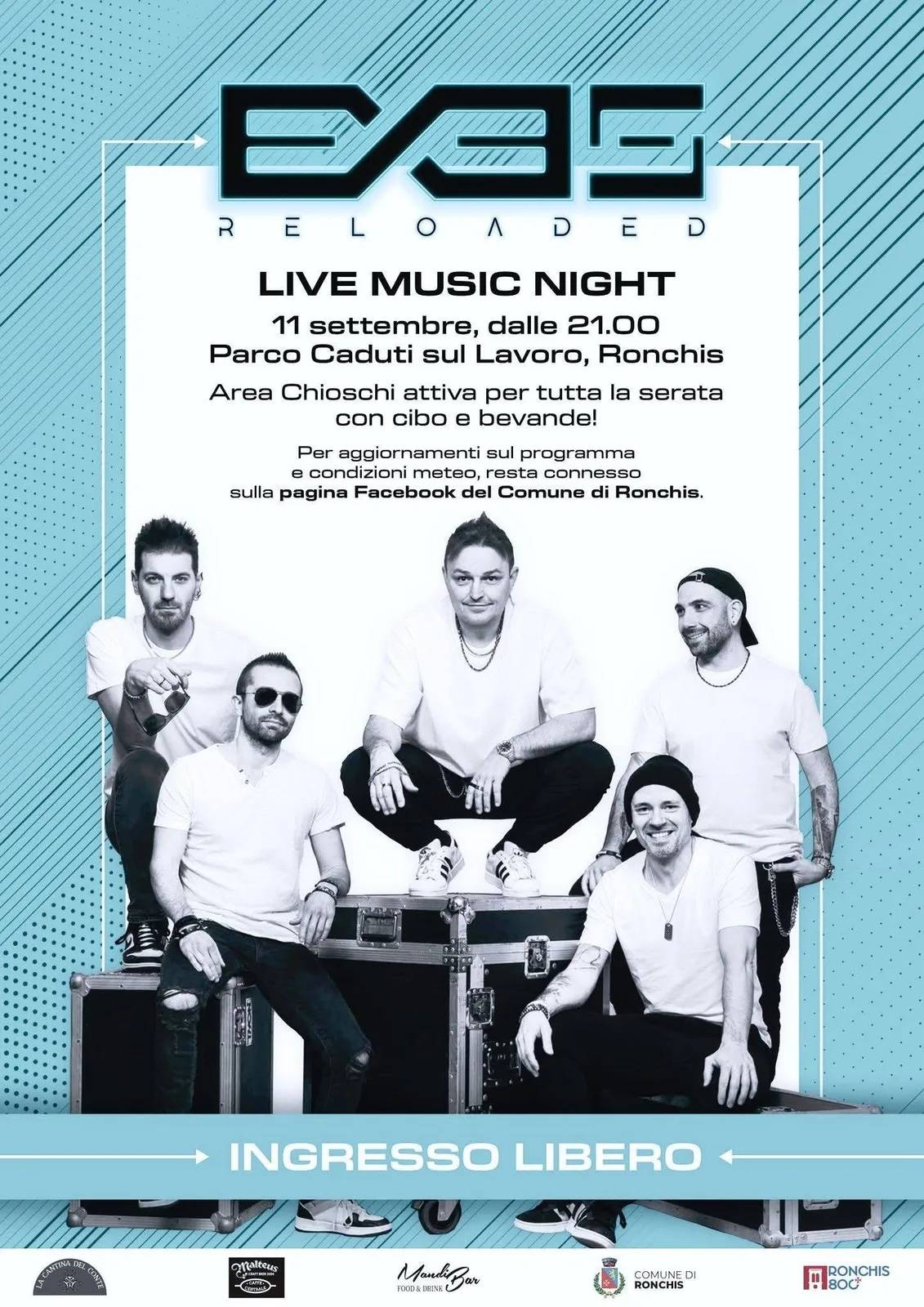 Locandina E35 Reloaded Live Music Night 2026 a Ronchis (Udine)