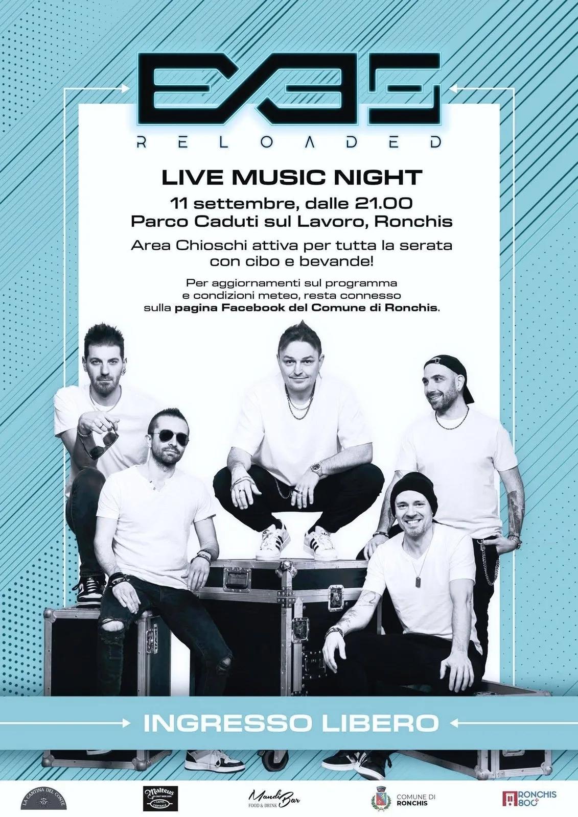 Locandina E35 Reloaded Live Music Night 2026 a Ronchis (Udine)