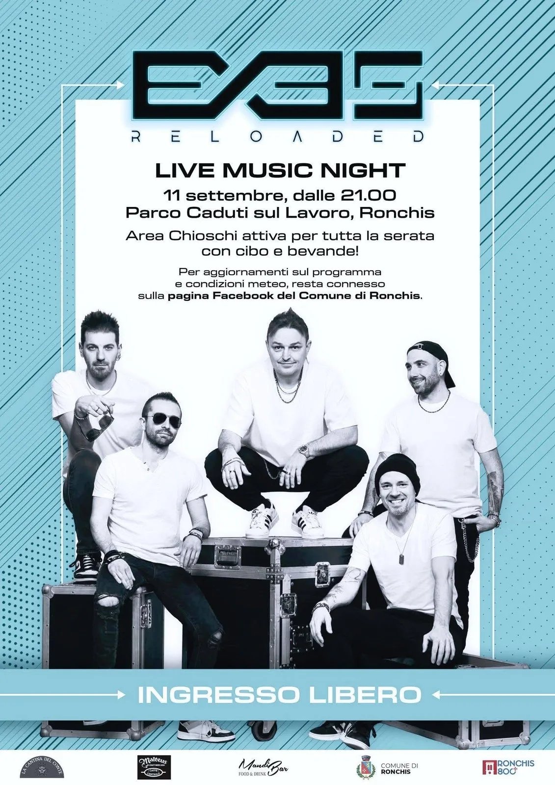 Locandina E35 Reloaded Live Music Night 2026 a Ronchis (Udine)