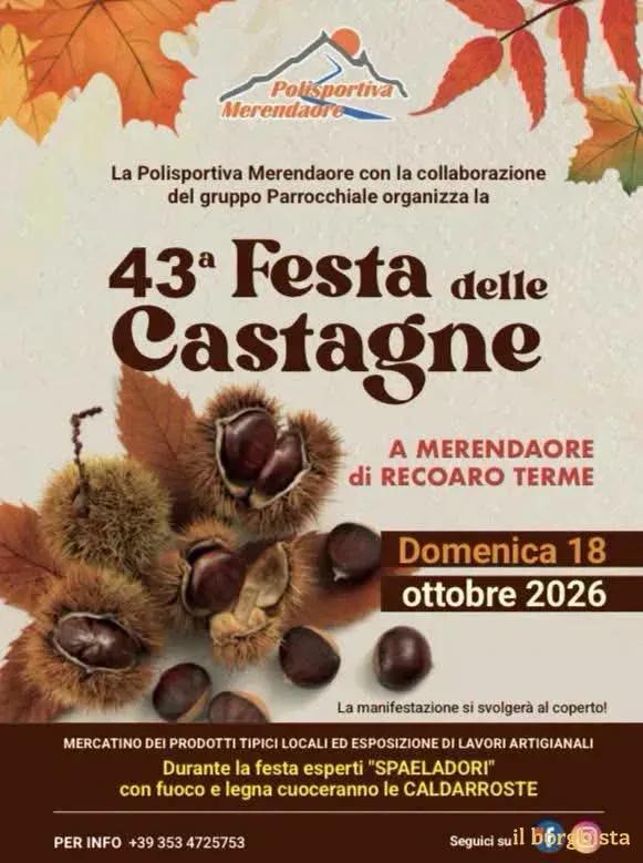 Locandina 43ª Festa delle Castagne 2026 a Recoaro Terme (Vicenza)