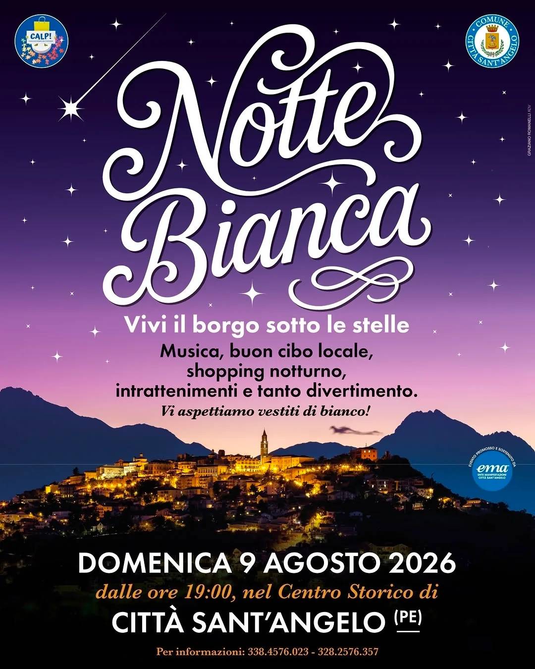Locandina Notte Bianca 2026 a Città Sant'Angelo a Città Sant'Angelo (Pescara)