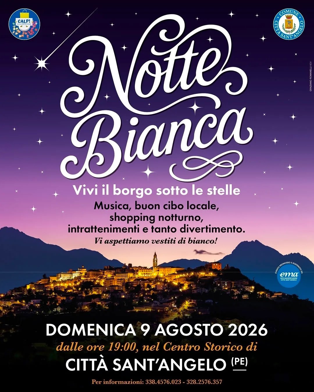 Locandina Notte Bianca 2026 a Città Sant'Angelo a Città Sant'Angelo (Pescara)