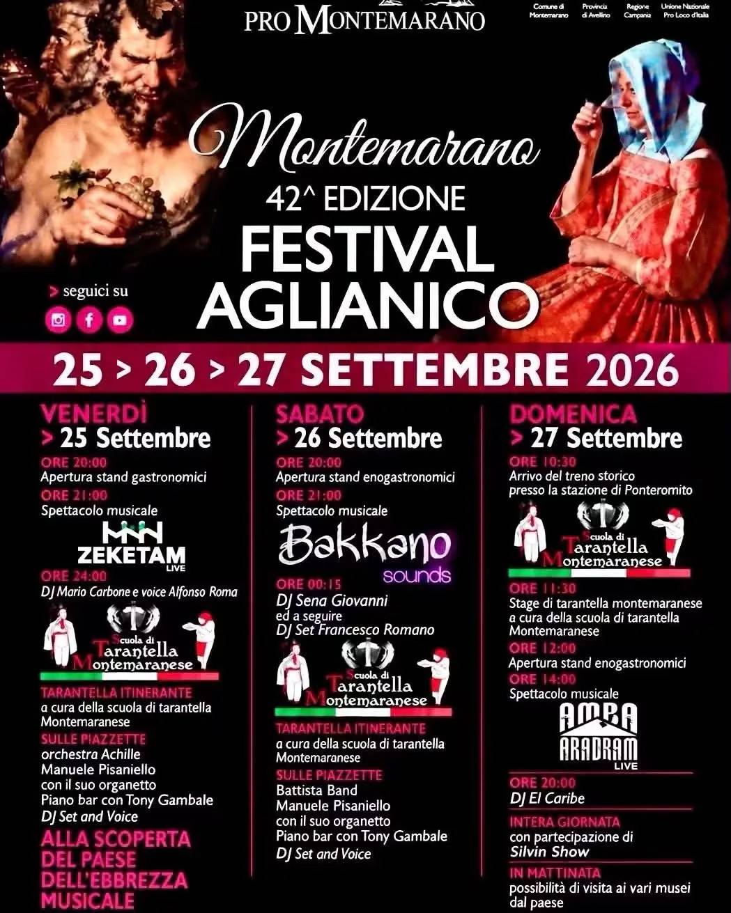 Locandina Apertura stand gastronomici 2026 a Montemarano (Avellino)