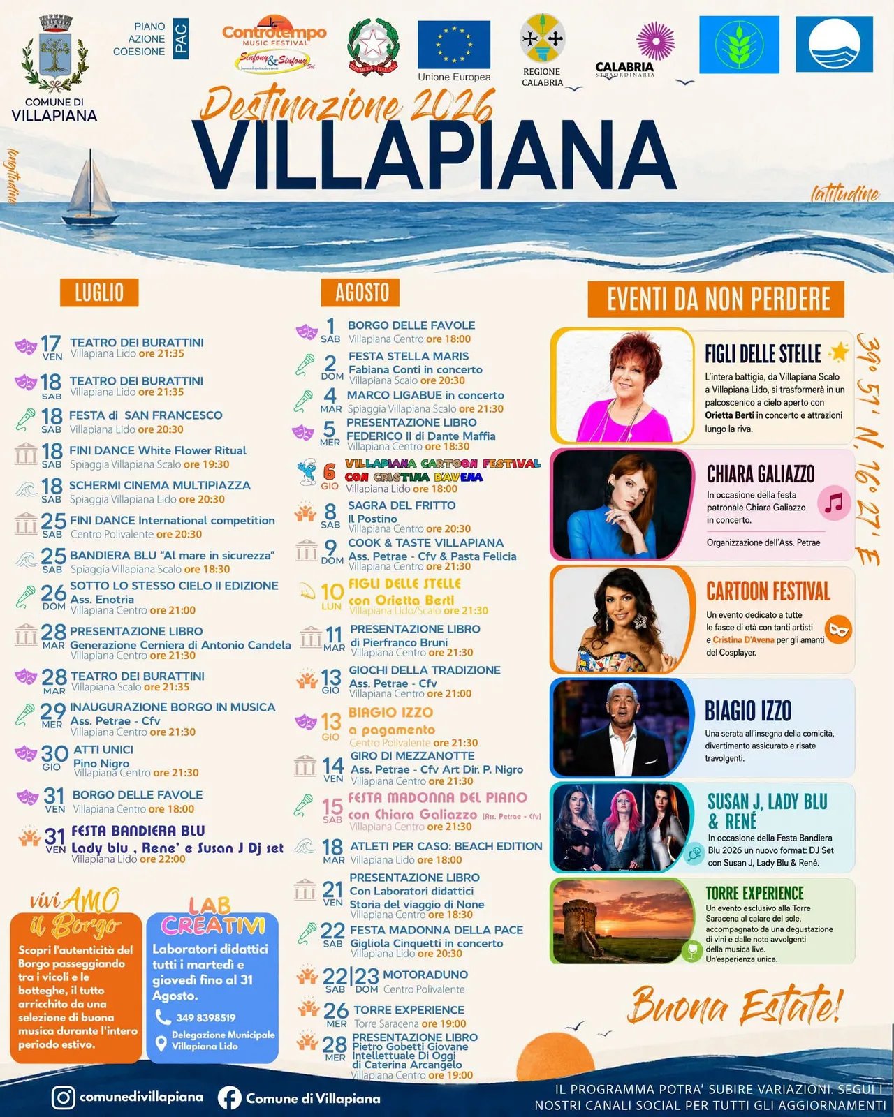 Locandina Festa Stella Maris 2026 a Villapiana (Cosenza)