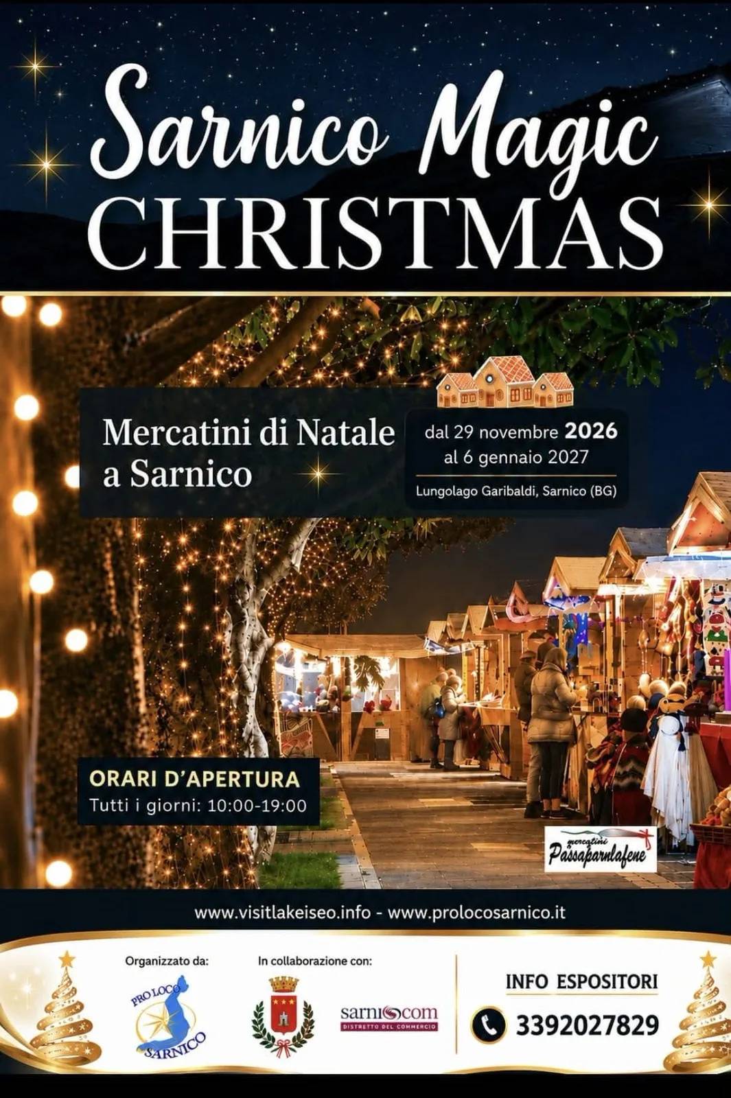 Locandina Sarnico Magic Christmas — Mercatini di Natale 2026-2027 a Sarnico (Bergamo)