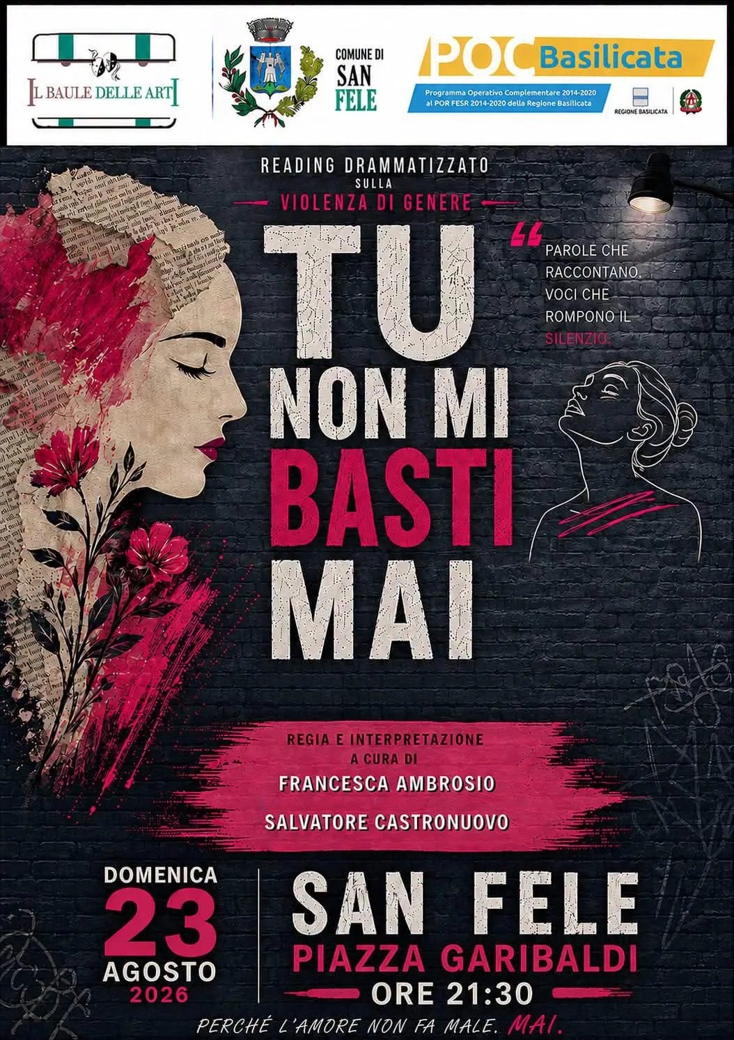 Locandina Reading Drammatizzato sulla Violenza di Genere 2026 a San Fele (Potenza)