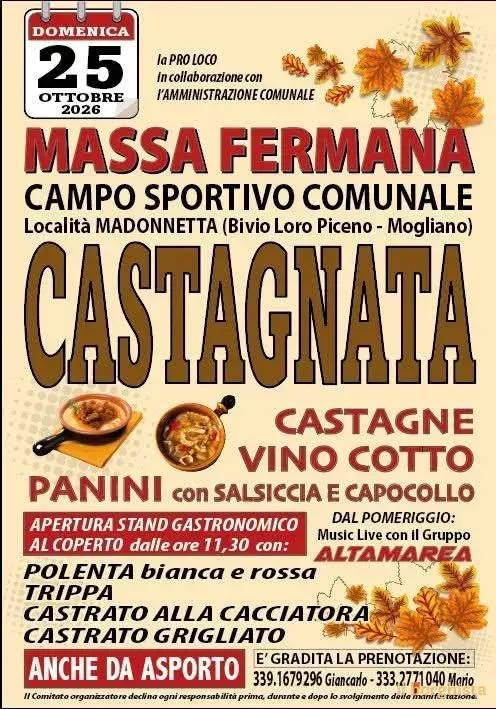 Locandina Castagnata Massa Fermana 2026 a Massa Fermana (Fermo)