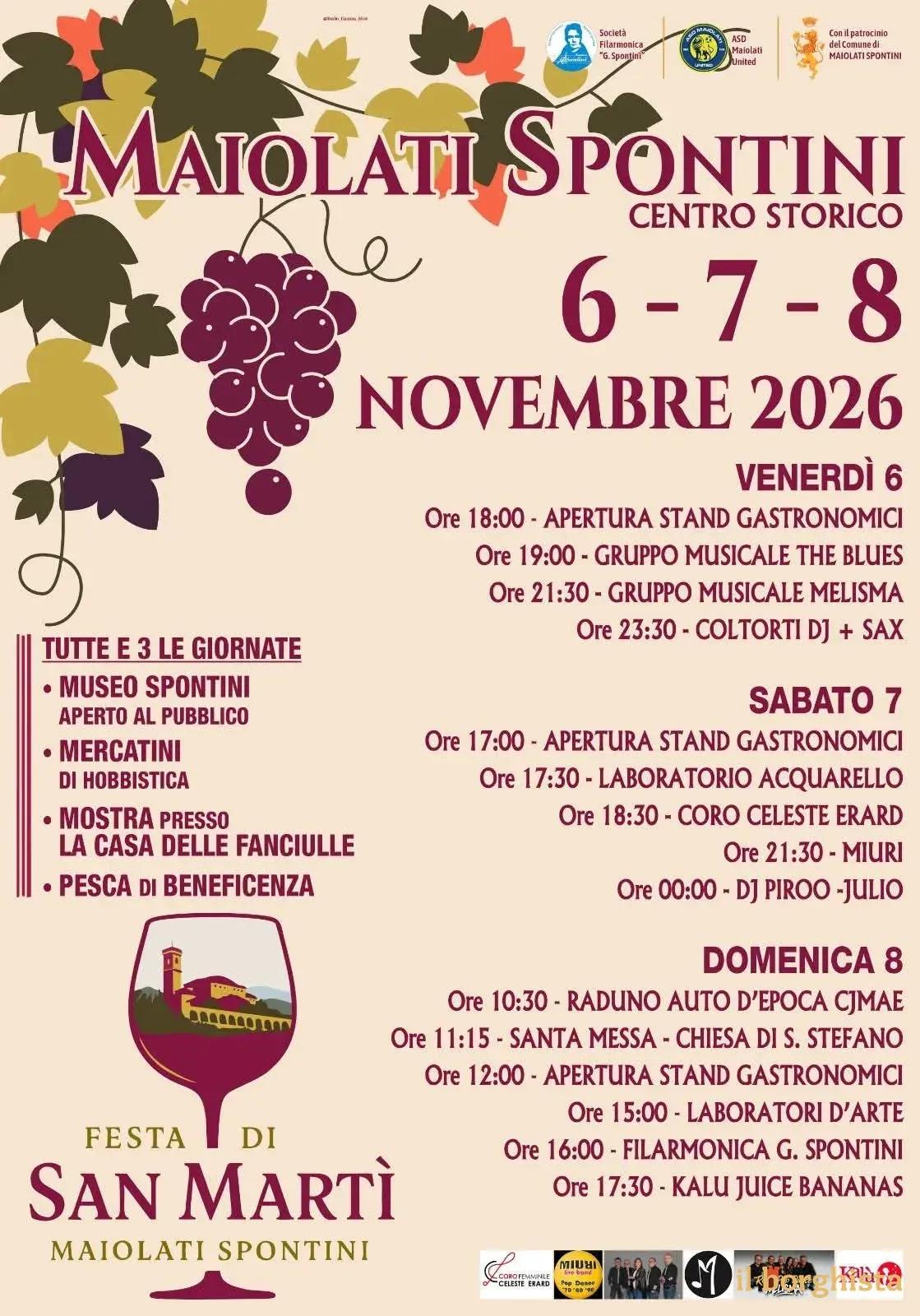 Locandina Festa di San Martì 2026 a Maiolati Spontini (Ancona)