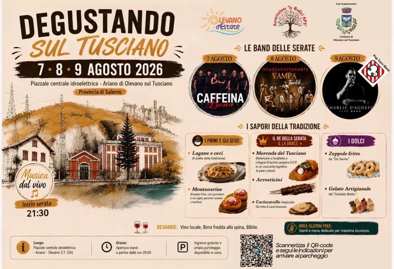 Locandina Degustando sul Tusciano 2026 a Olevano sul Tusciano (Salerno)
