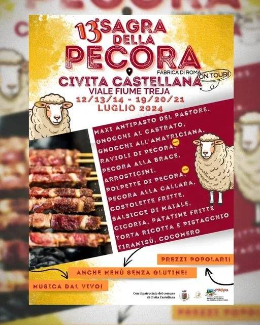 Locandina 13ª Sagra della Pecora 2024 a Civita Castellana (Viterbo)