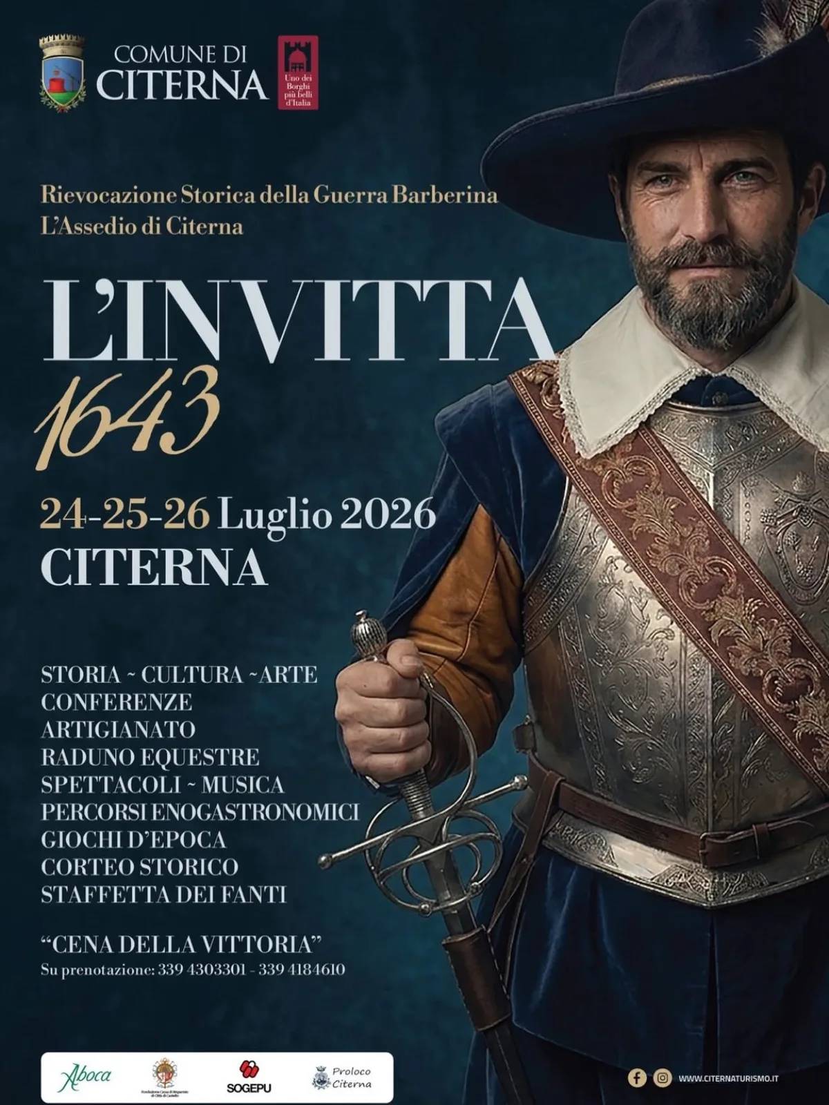 Locandina Rievocazione Storica della Guerra Barberina L'Invitta 1643 2 a Citerna (Perugia)