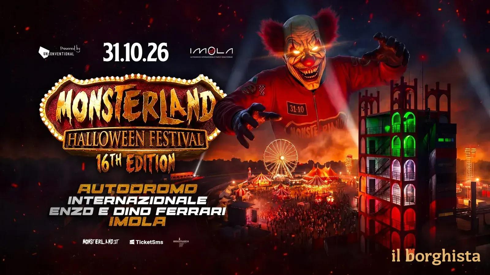 Locandina Monsterland Halloween Festival 2026 - 16ª Edizione a Imola (Bologna)