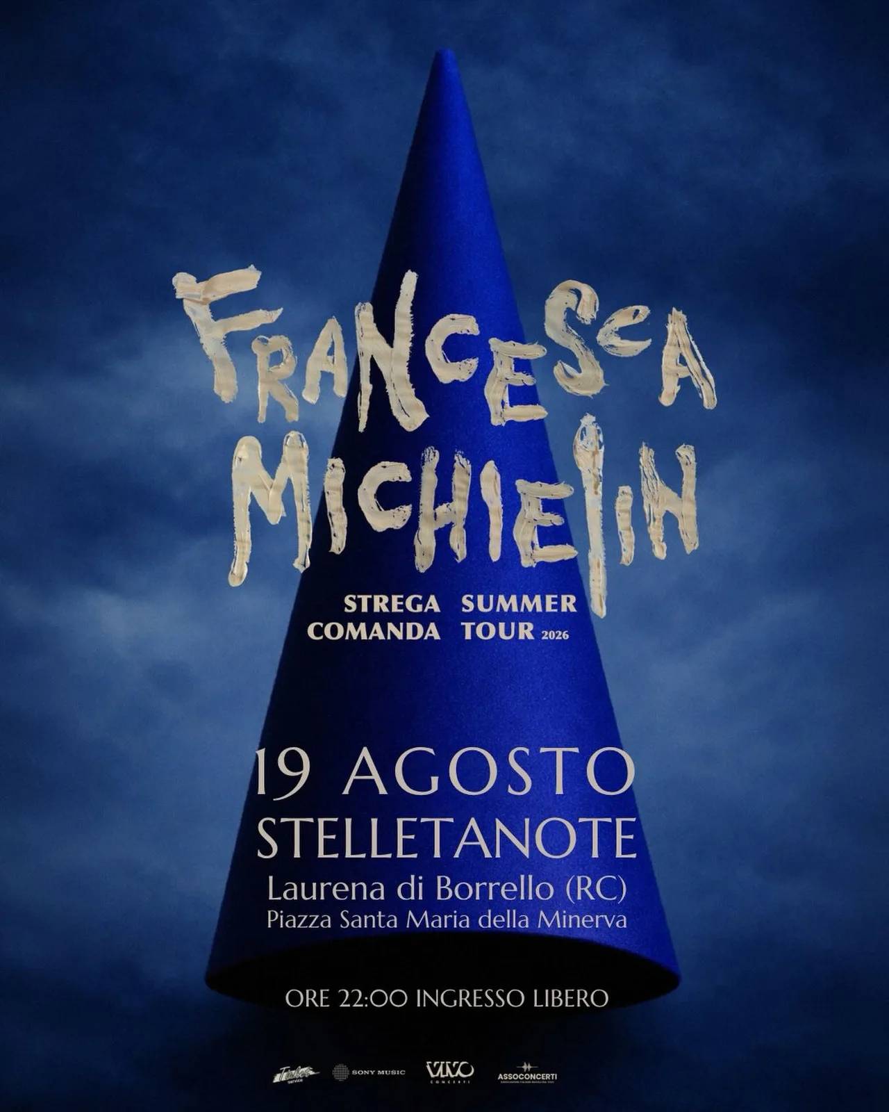 Locandina Francesca Michielin Strega Summer Comanda Tour 2026 a Borrello (Reggio Calabria)