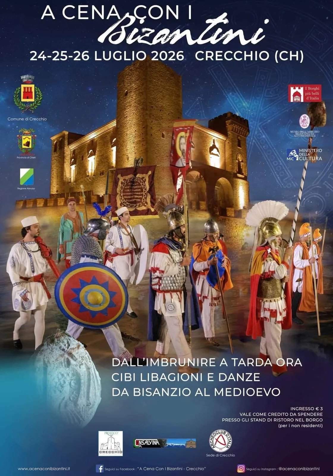 Locandina Cena con i Bizantini 2026 a Crecchio (Chieti)