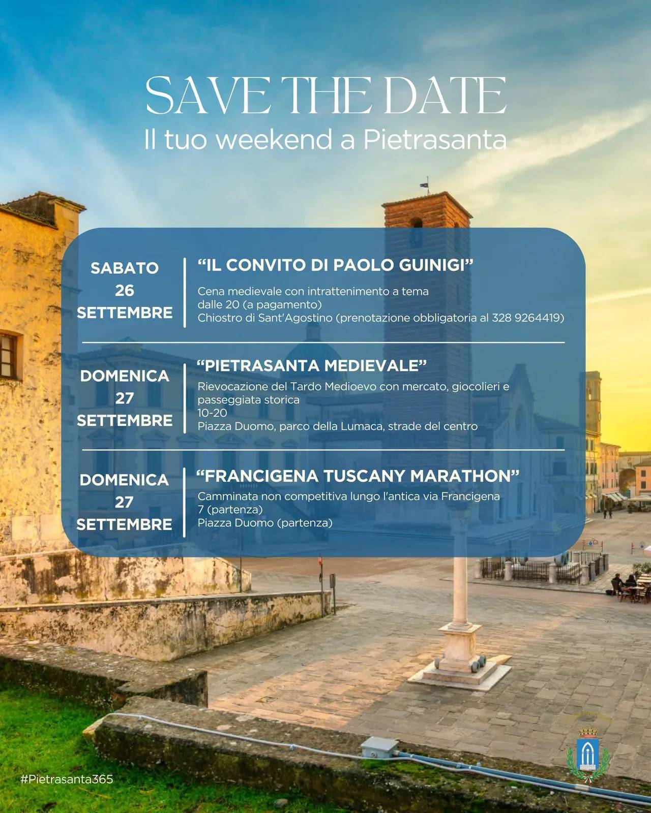 Locandina eventi 2026 a Pietrasanta (Lucca)