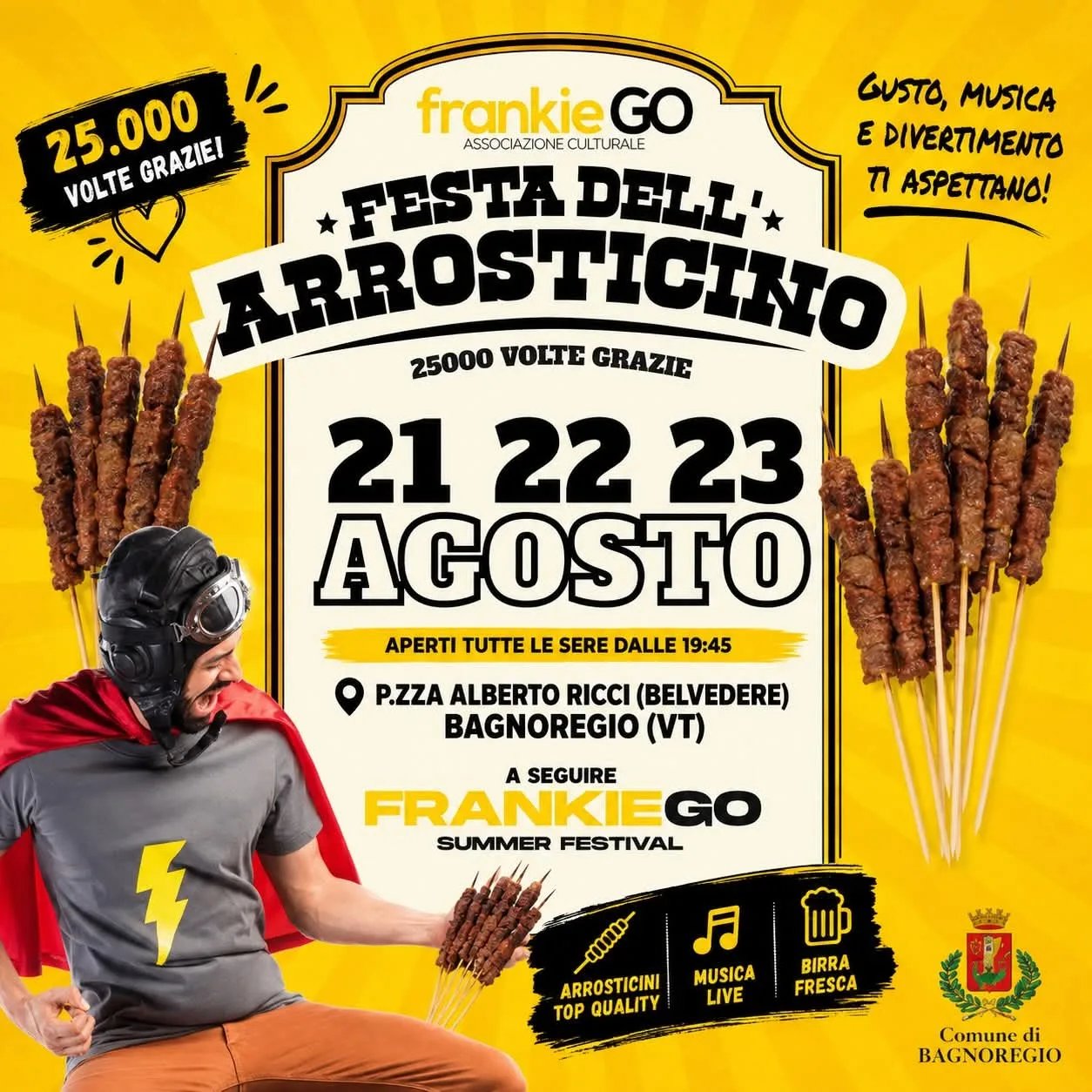 Locandina Festa dell'Arrosticino 2026 a Bagnoregio (Viterbo)