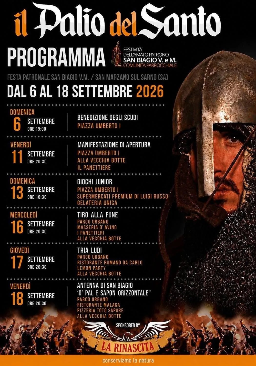 Locandina Il Palio del Santo 2026 a San Marzano sul Sarno (Salerno)