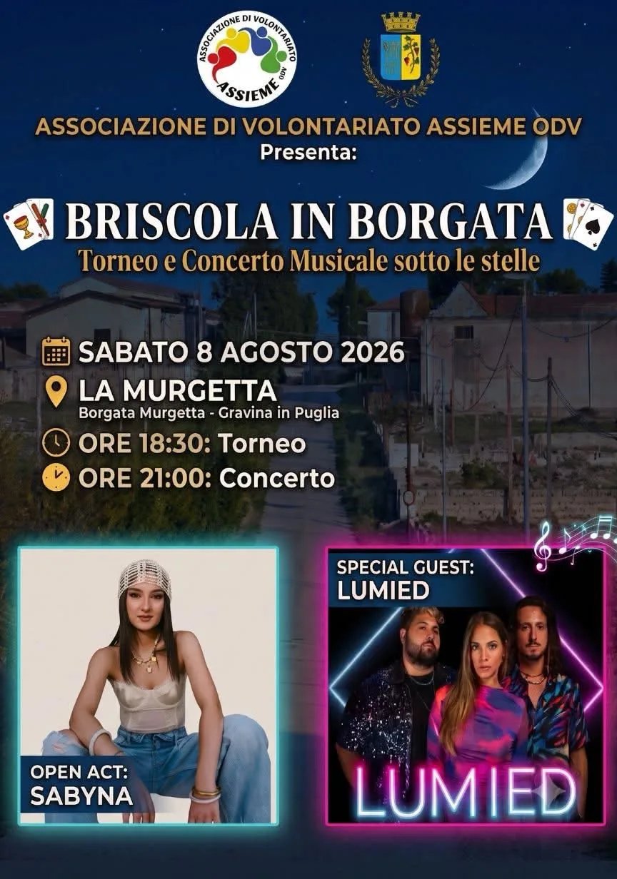 Locandina Briscola in Borgata 2026 a Gravina in Puglia (Bari)