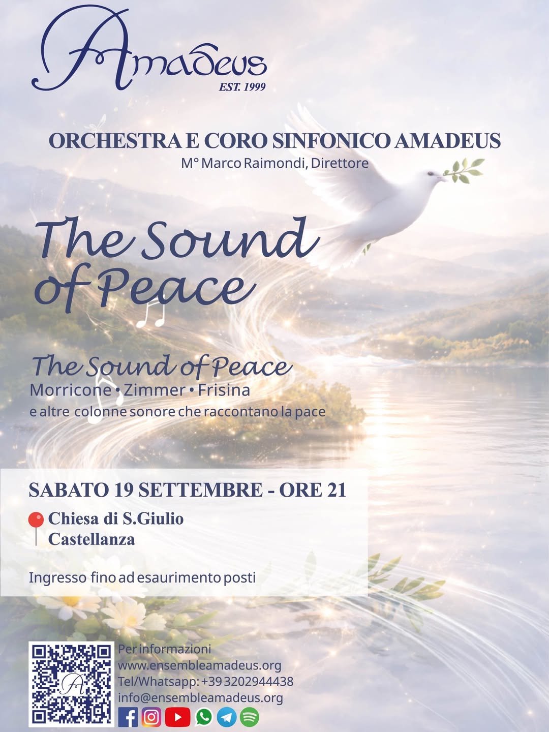 Locandina The Sound of Peace, concerto per celebrare il valore della pace attraverso la musica a Castellanza il 19 settembre a Castellanza (Varese)