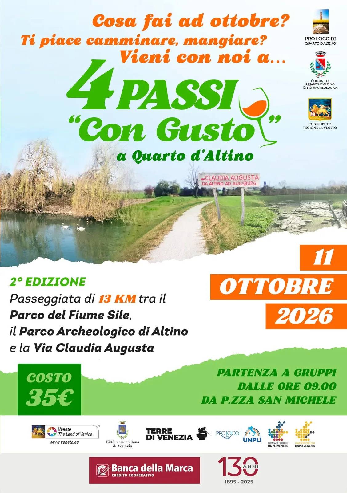 Locandina 2° Edizione 4 Passi "Con Gusto" a Quarto d'Altino 2026 a Quarto d'Altino (Venezia)