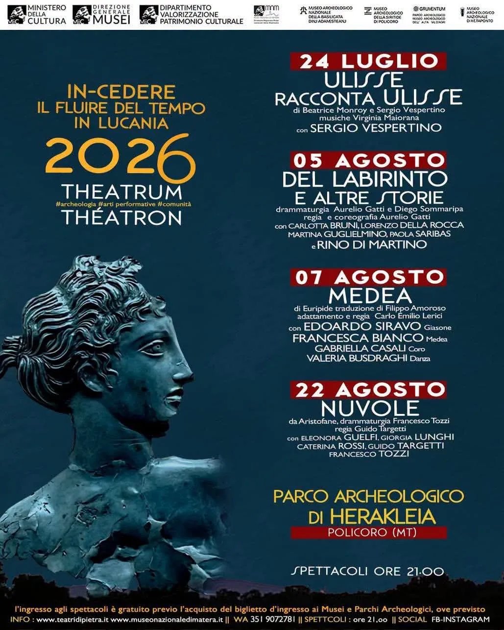 Locandina Del labirinto e altre storie — Theatrum 2026 a Policoro (Matera)