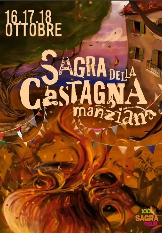 Locandina Sagra della Castagna 2026 a Manziana (Roma)
