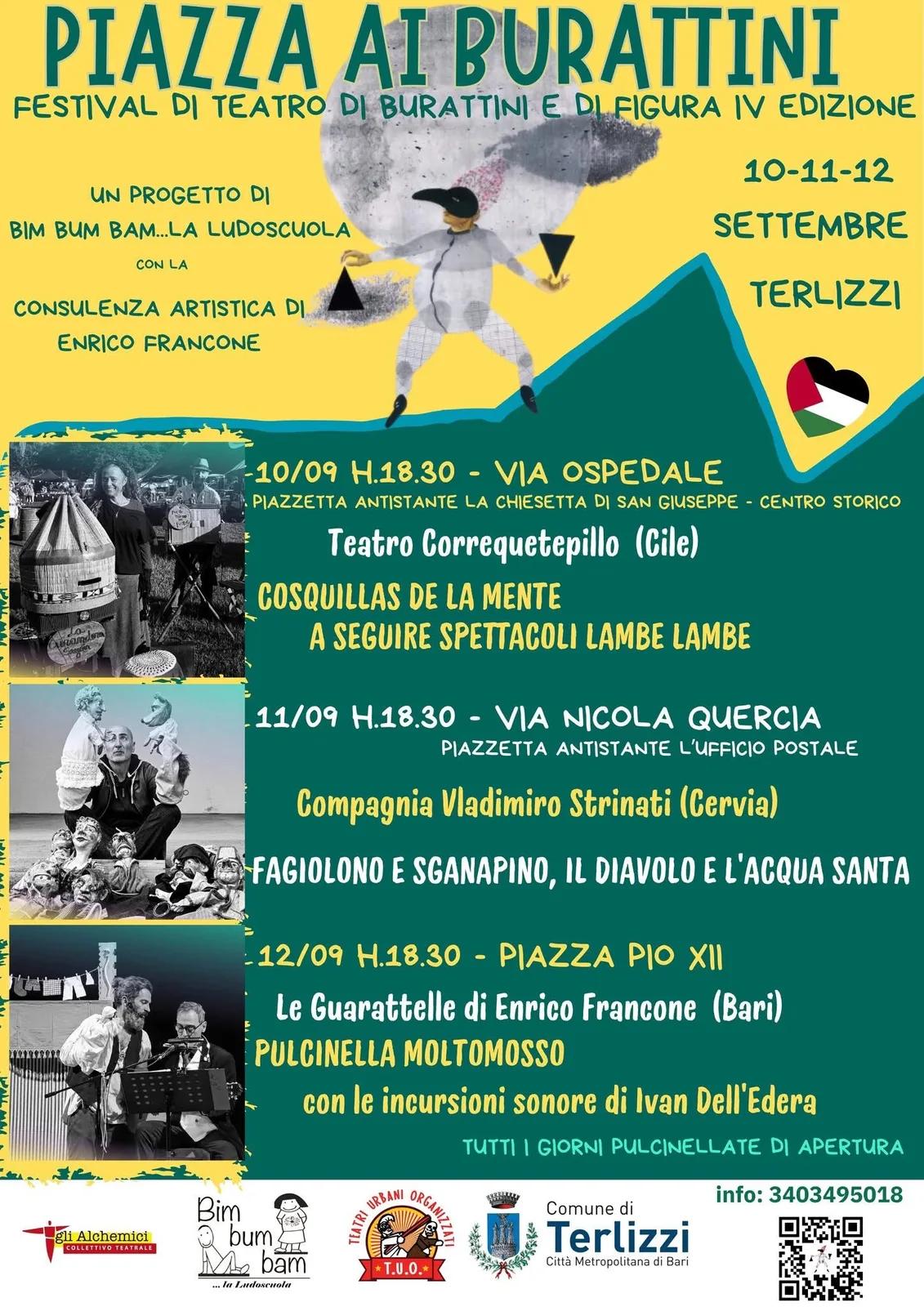 Locandina Piazza ai Burattini Festival di Teatro di Burattini e di Figura IV Edizione 2026 a Terlizzi (Bari)