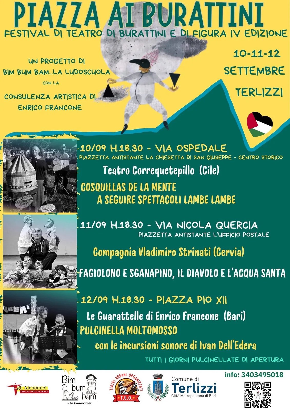 Locandina Piazza ai Burattini Festival di Teatro di Burattini e di Figura IV Edizione 2026 a Terlizzi (Bari)