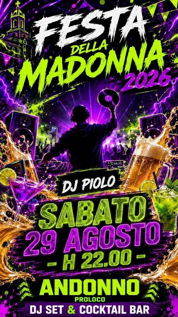 Locandina Festa della Madonna 2026 ad Andonno a Valdieri (Cuneo)