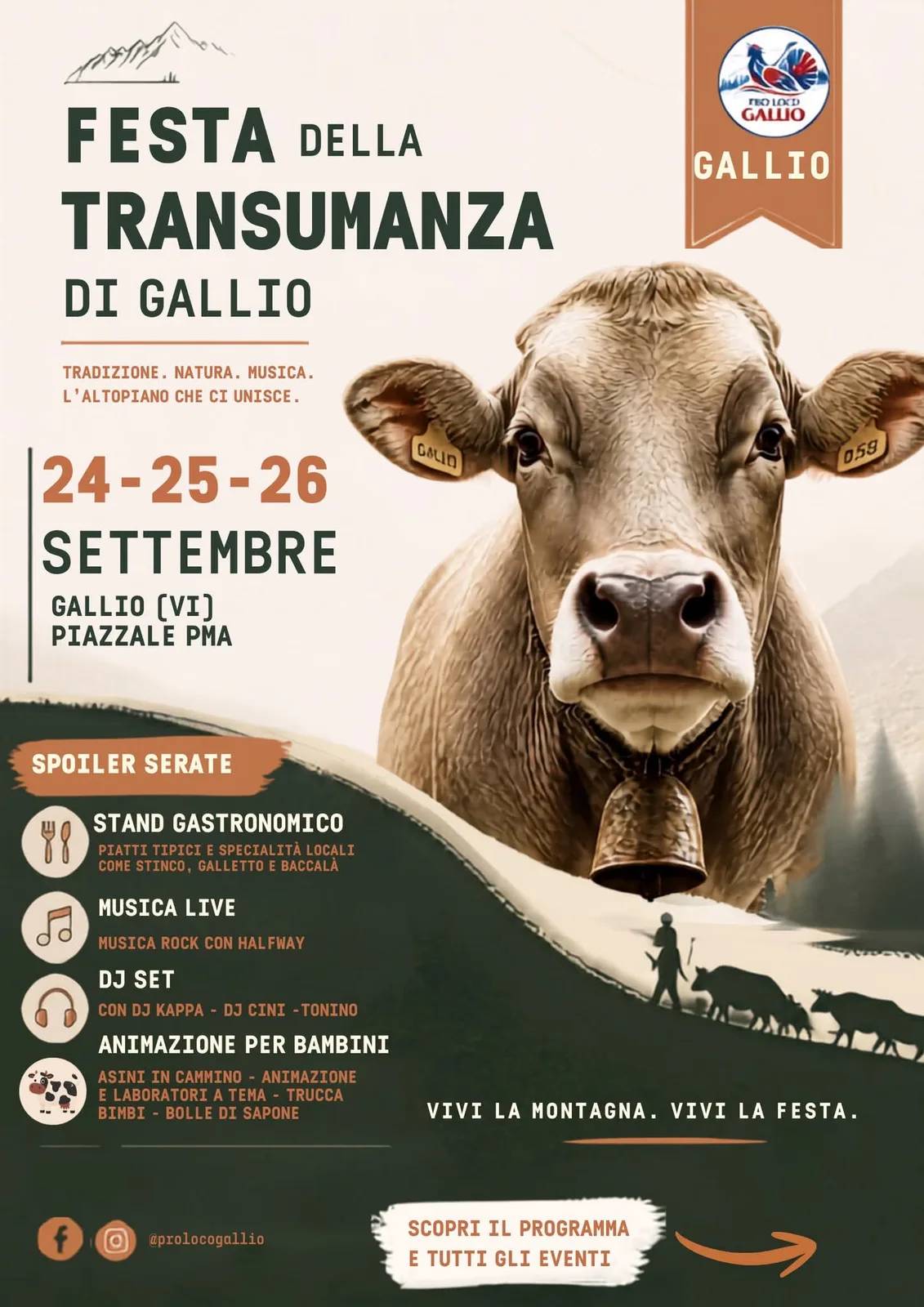 Locandina Festa della Transumanza di Gallio 2026 a Gallio (Vicenza)