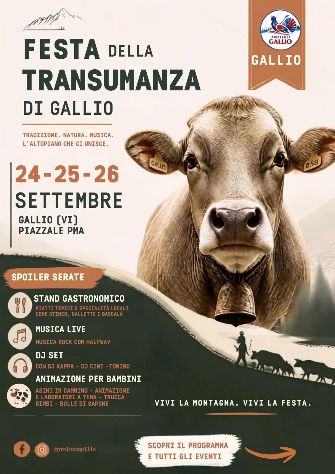 Locandina Festa della Transumanza di Gallio 2026 a Gallio (Vicenza)