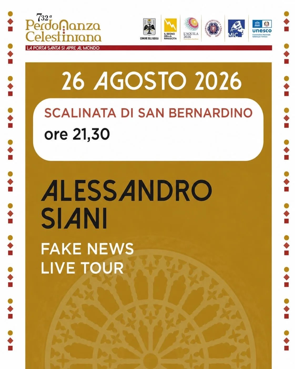 Locandina 732ª Perdonanza Celestiniana 2026 a L'Aquila (L'Aquila)