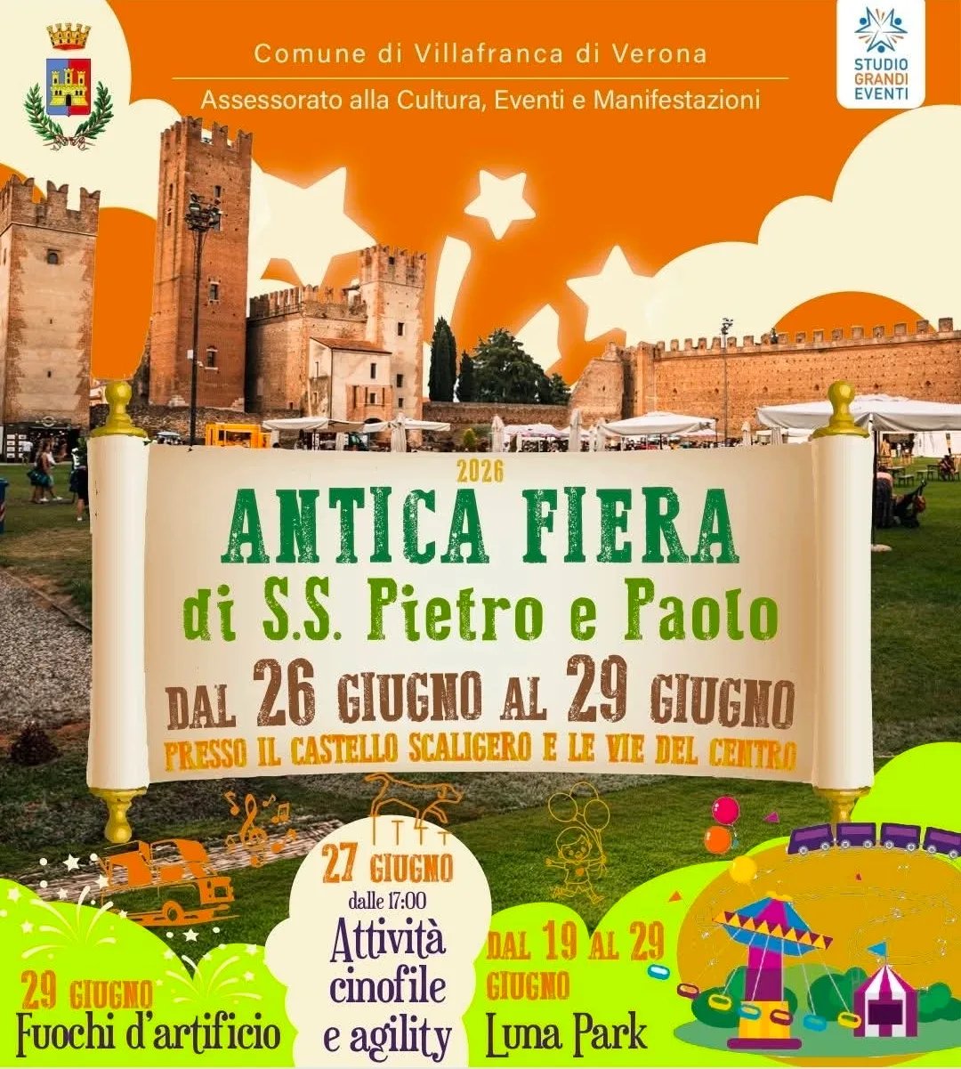Locandina Antica Fiera di S.S. Pietro e Paolo 2026 a Villafranca di Verona (Verona)