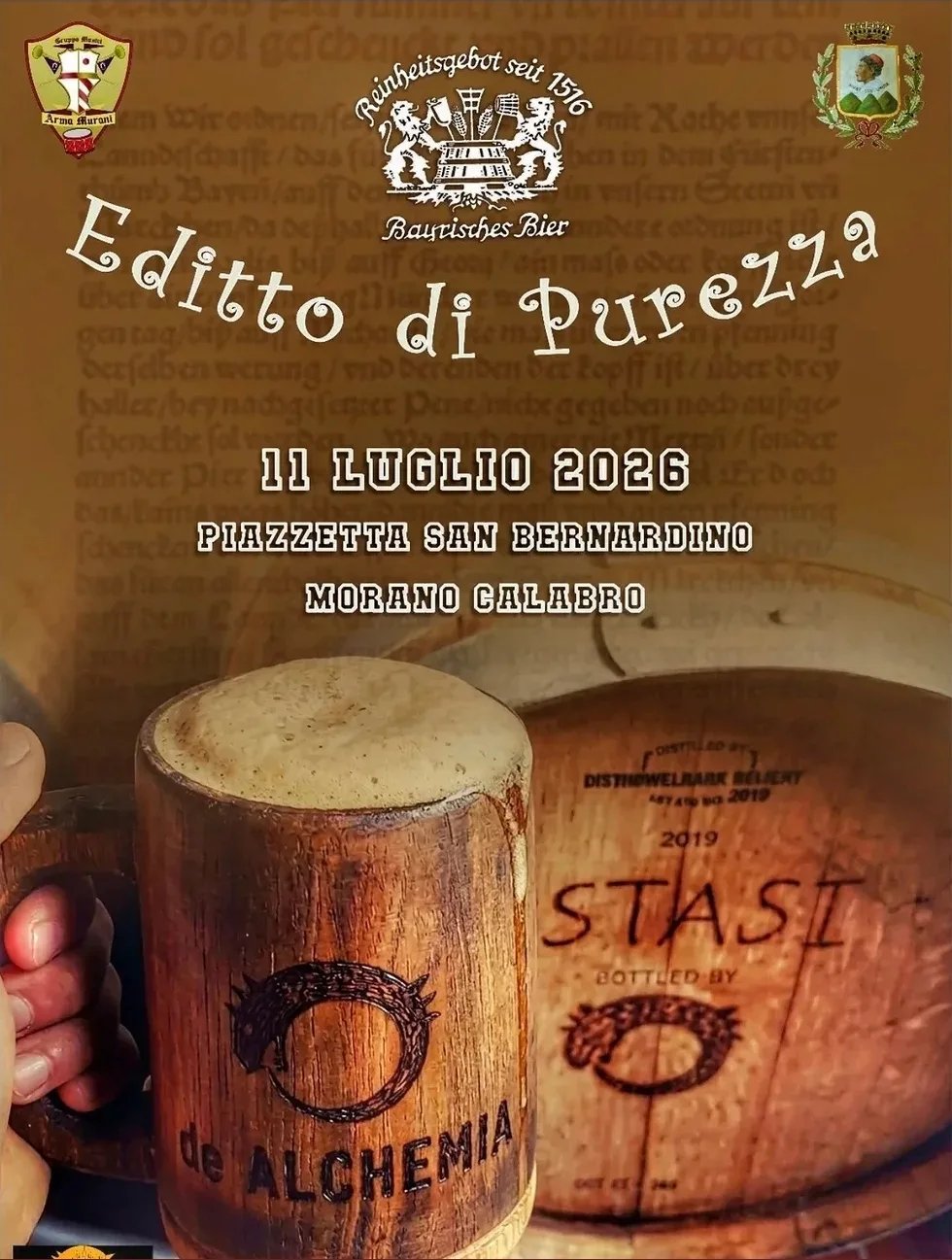 Locandina Editto di Purezza 2026 a Morano Calabro (Cosenza)