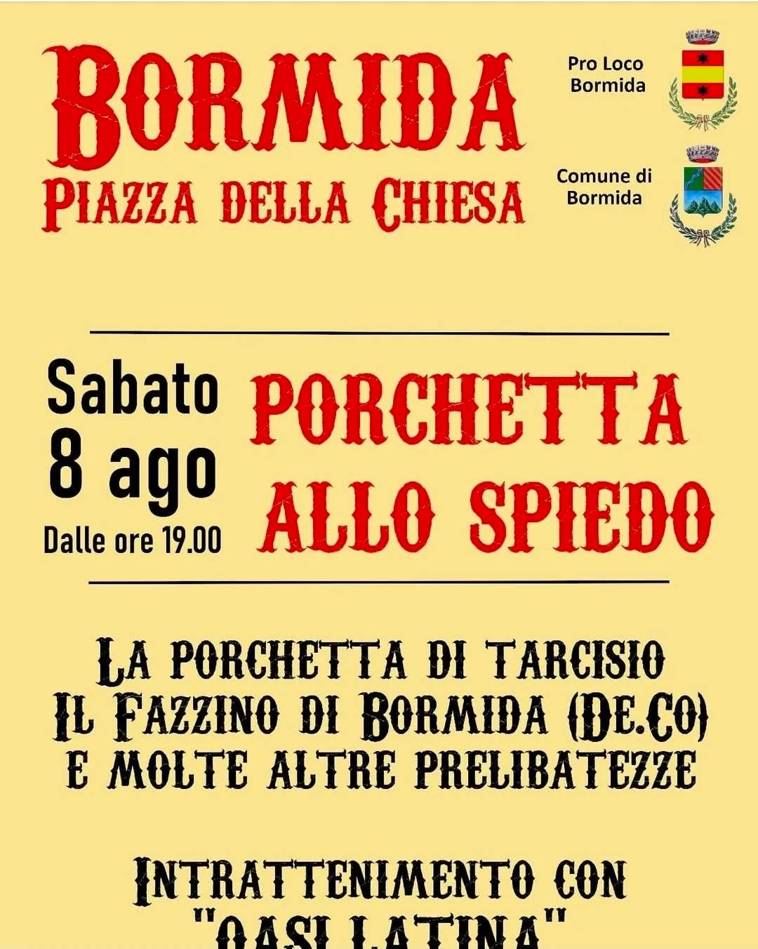 Locandina Porchetta allo Spiedo a Bormida 2026 a Bormida (Savona)