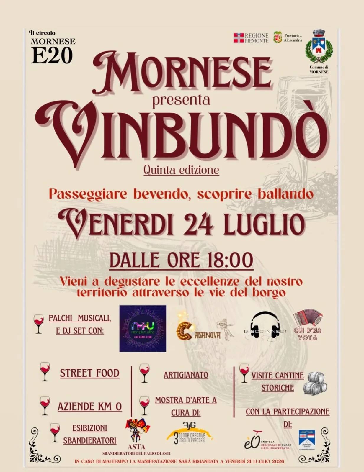 Locandina Vinbundò — 5ª edizione 2026 a Mornese (Alessandria)