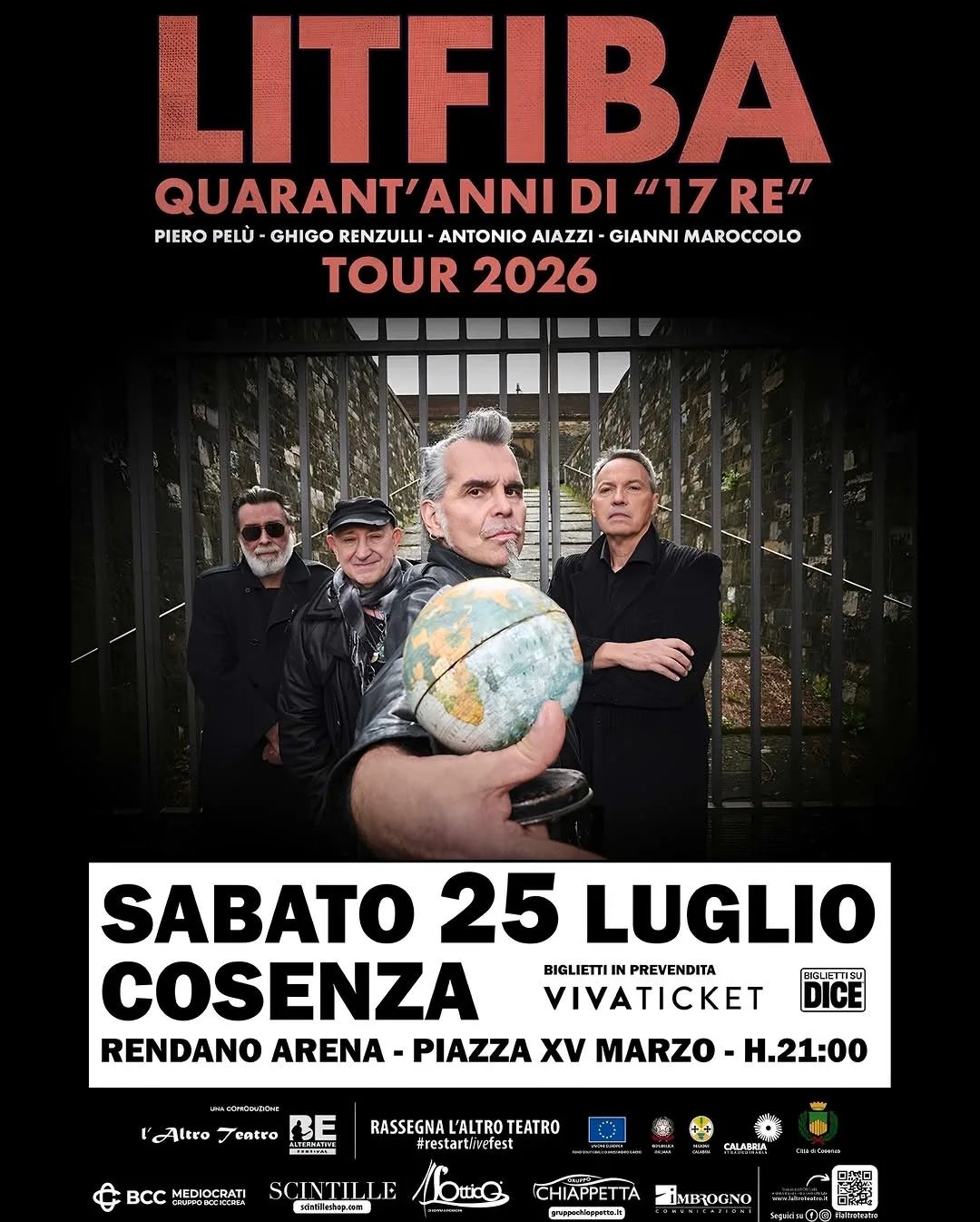 Locandina Litfiba - Quarant'anni di '17 Re' 2026 a Cosenza (Cosenza)