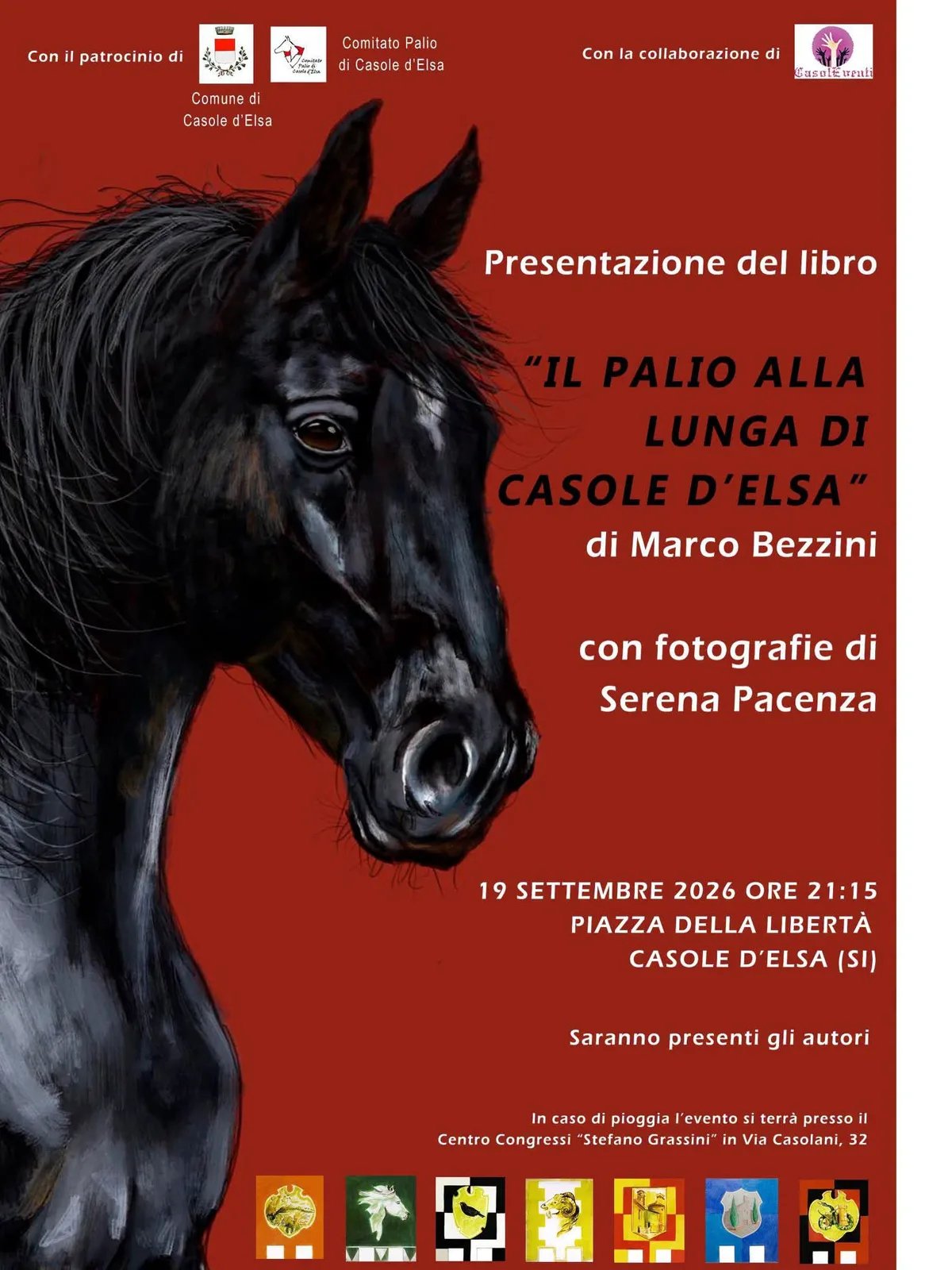 Locandina Presentazione del libro Il Palio alla Lunga di Casole d'Elsa 2026 a Casole d'Elsa (Siena)