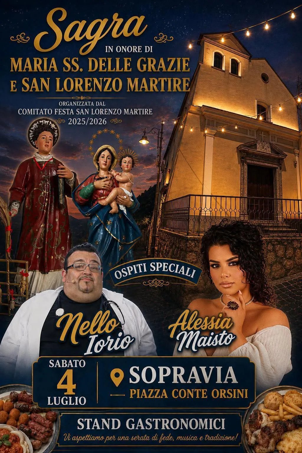Locandina Sagra in Onore di Maria SS. delle Grazie e San Lorenzo Marti a Pago del Vallo di Lauro (Avellino)