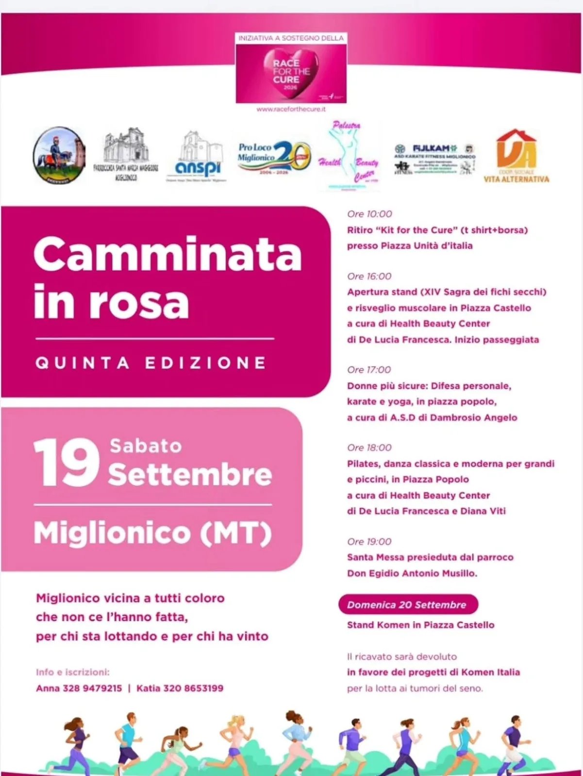 Locandina Ritiro Kit for the Cure 2026 a Miglionico (Matera)