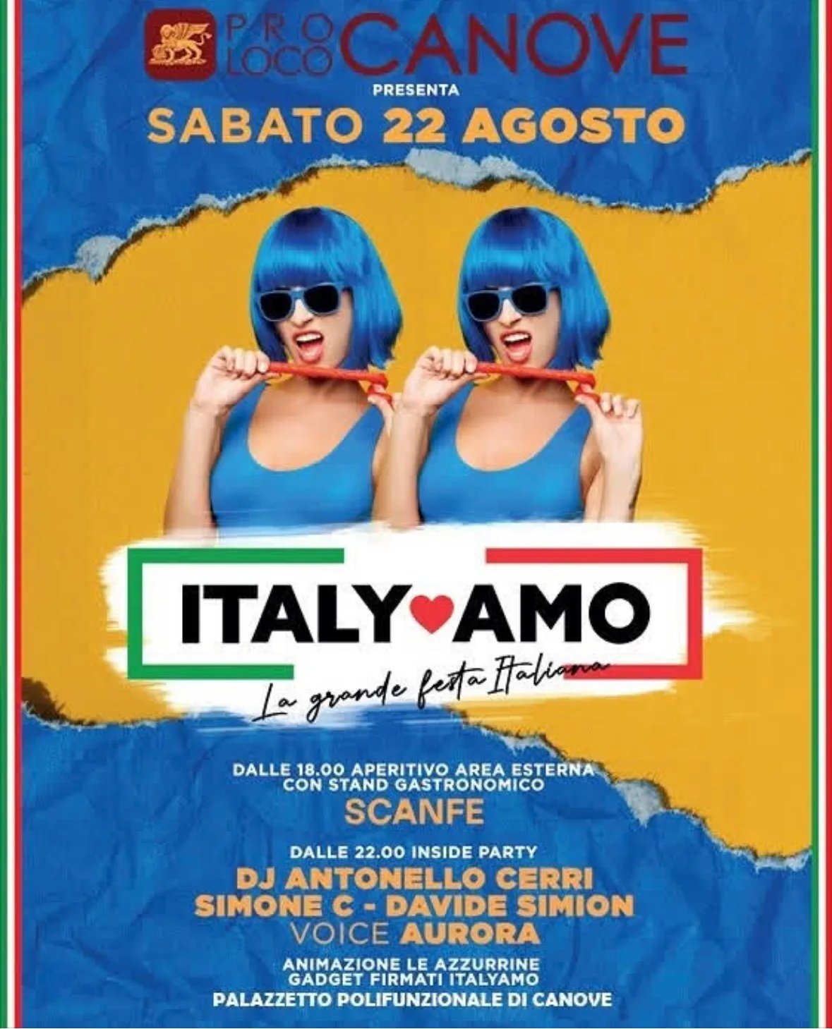 Locandina ItalyAmo — La grande festa italiana 2026 a Roana (Vicenza)