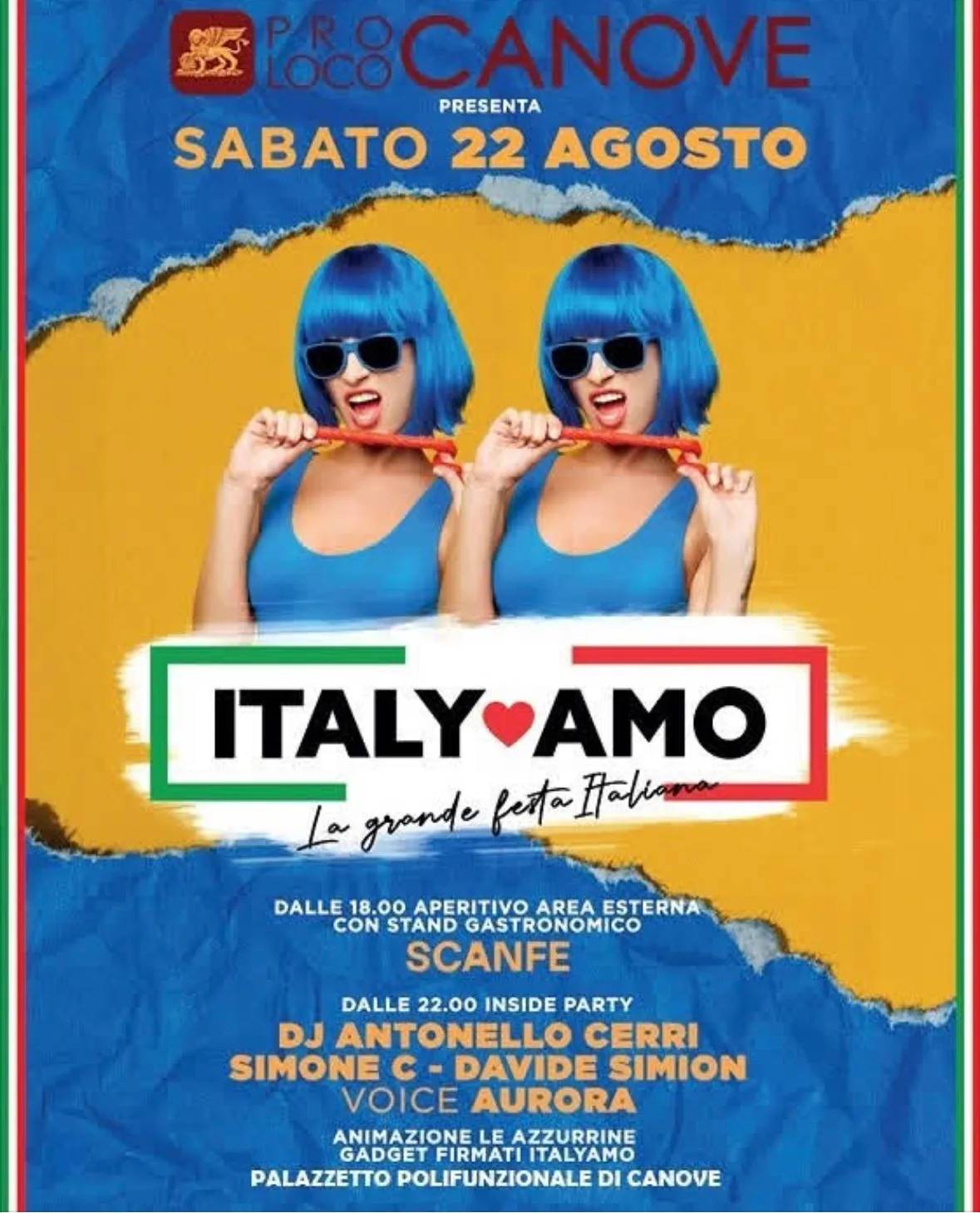 Locandina ItalyAmo — La grande festa italiana 2026 a Roana (Vicenza)