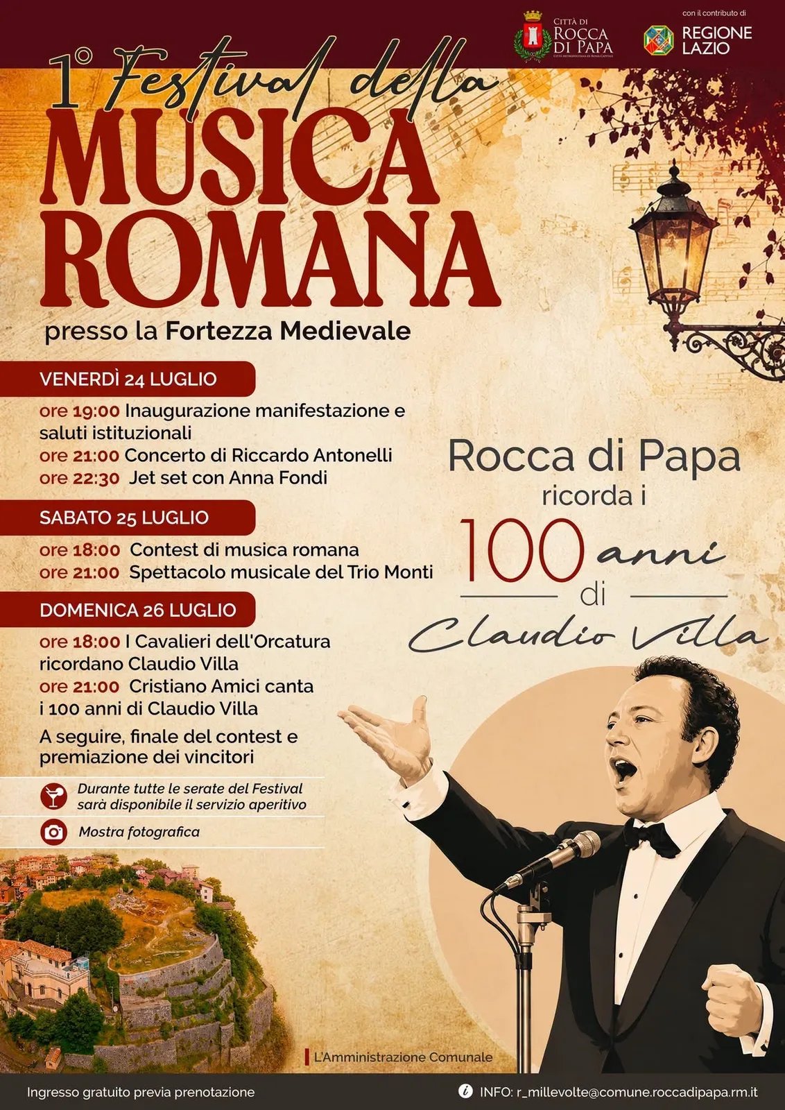 Locandina Festival della Musica Romana 2026 a Rocca di Papa (Roma)