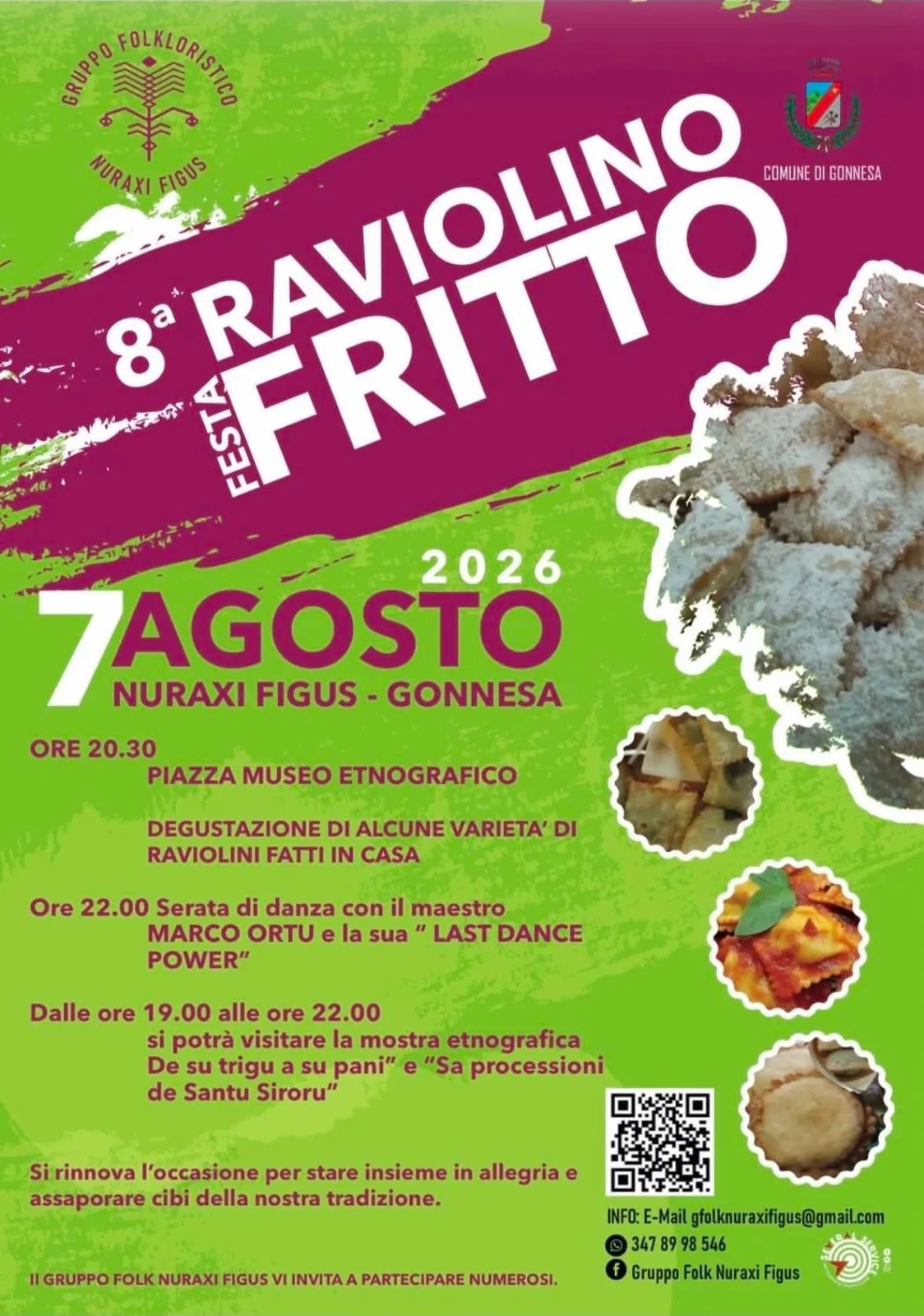 Locandina 8ª Festa Raviolino Fritto 2026 a Gonnesa (Sulcis iglesiente)