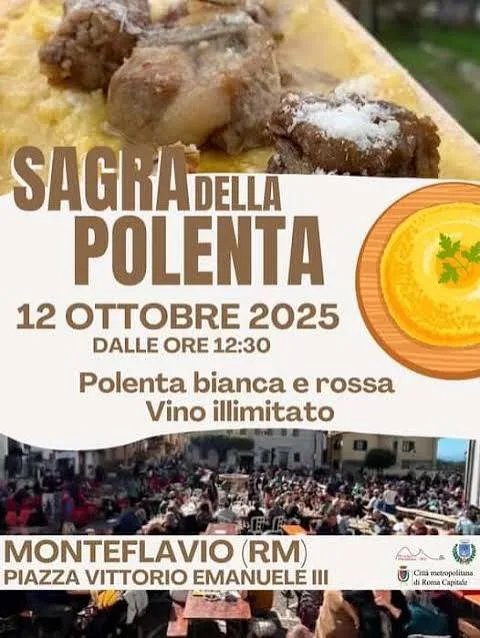 Locandina Sagra della Polenta 2025 a Monteflavio (Roma)