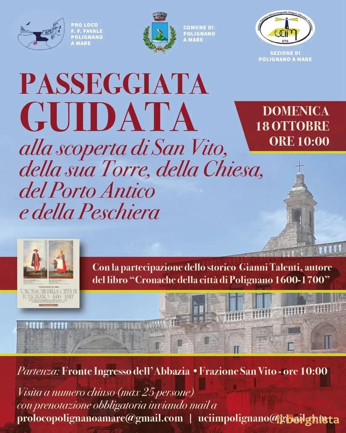 Locandina Passeggiata Guidata a Polignano a Mare 2026 a Polignano a Mare (Bari)
