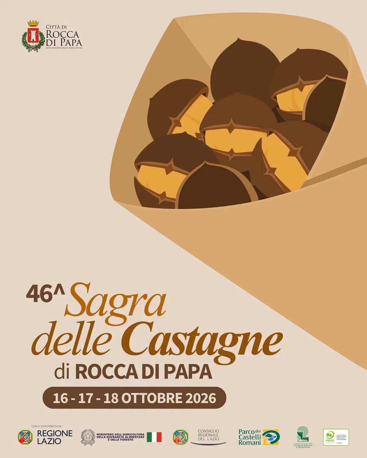 Locandina 46ª Sagra delle Castagne di Rocca di Papa 2026 a Rocca di Papa (Roma)