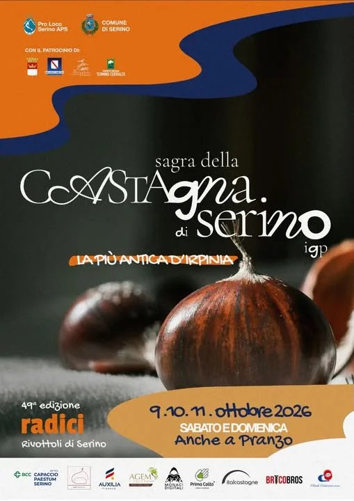 Locandina 49ª Sagra della Castagna di Serino 2026 a Serino (Avellino)